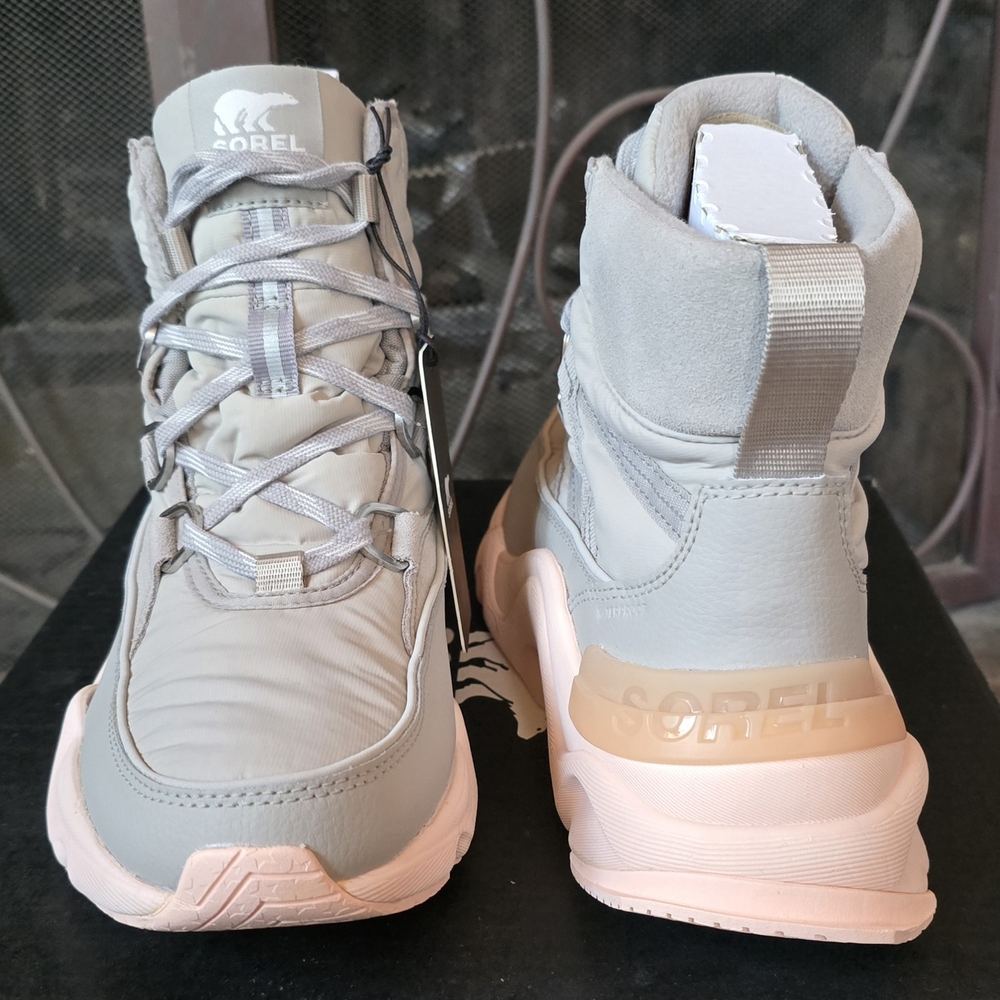 SOREL RNEGD Lace Storm Sneaker Bootie In Dove/Peach FITS SIZE 9 - Picture 8 of 15